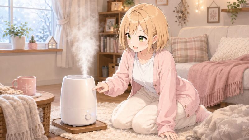 エアコン暖房の乾燥がつらい一人暮らしへ。象印スチーム式加湿器「EE-RT50」一人暮らしの冬の部屋をしっかり加湿!